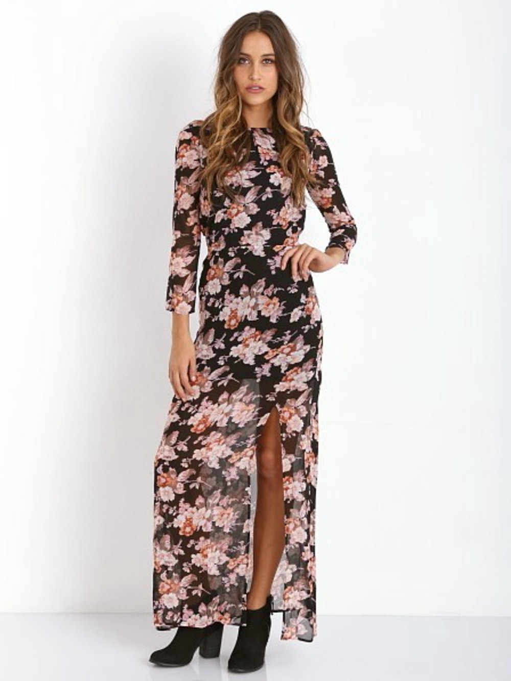 For Love & Lemons Floral Maxi Dress Sz S